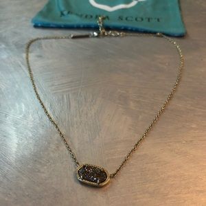 Kendra Scott Elisa Necklace in Platinum Drusy